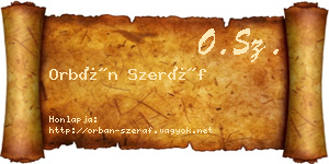 Orbán Szeráf névjegykártya