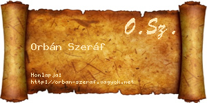 Orbán Szeráf névjegykártya