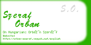 szeraf orban business card